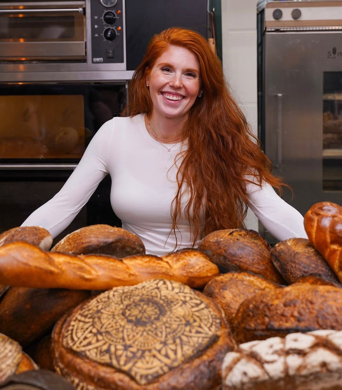 Student learning baking in person class