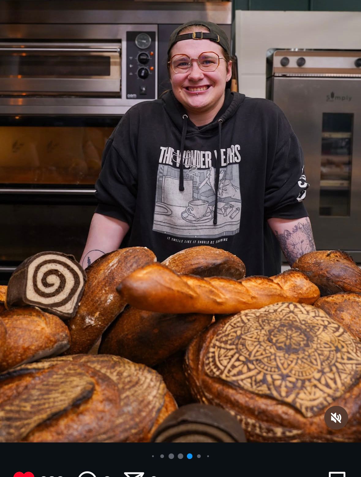 Student learning baking in person class