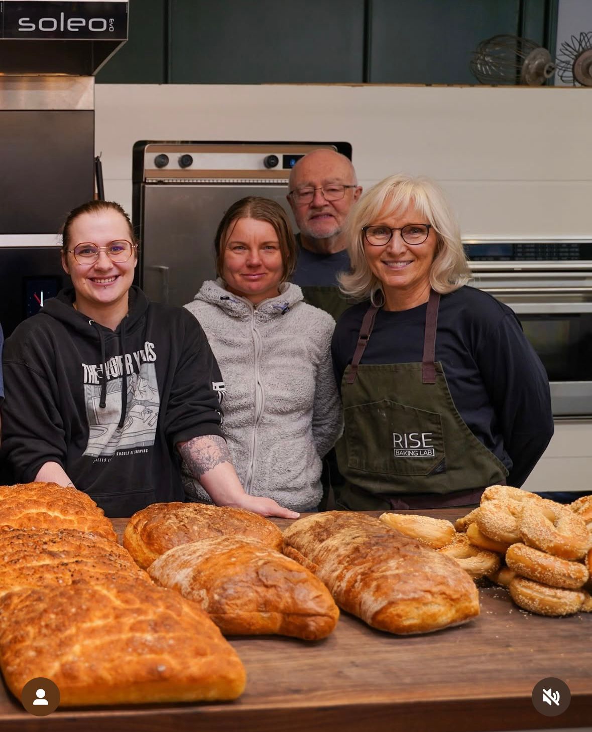 Student learning baking in person class