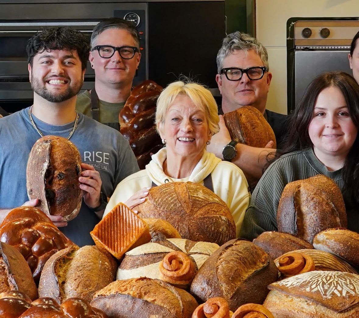 Student learning baking in person class